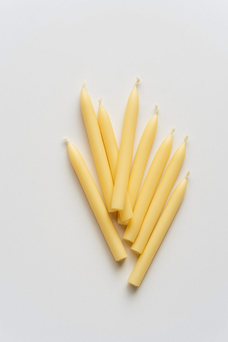 Beeswax Candles for Birthday Cake, 8cm, Cream